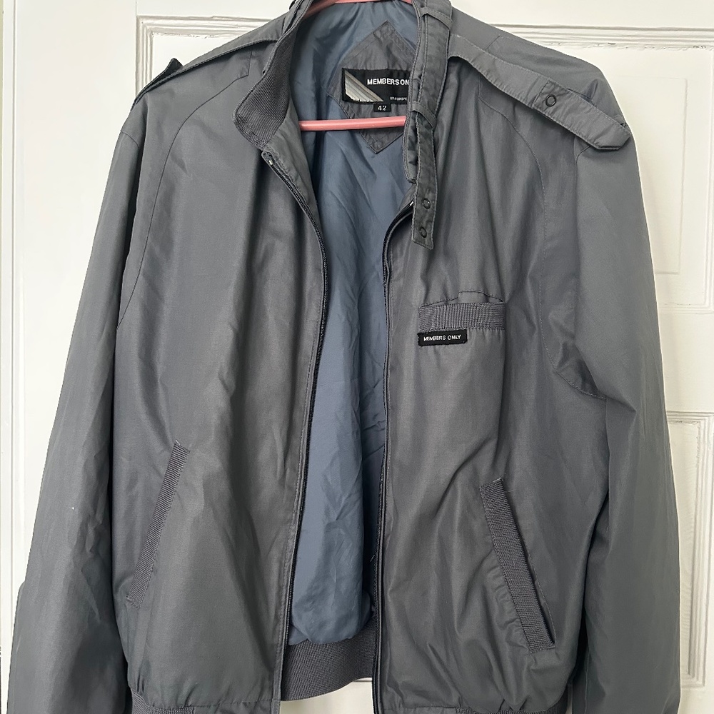Vintage gray 1980s Members Only jacket